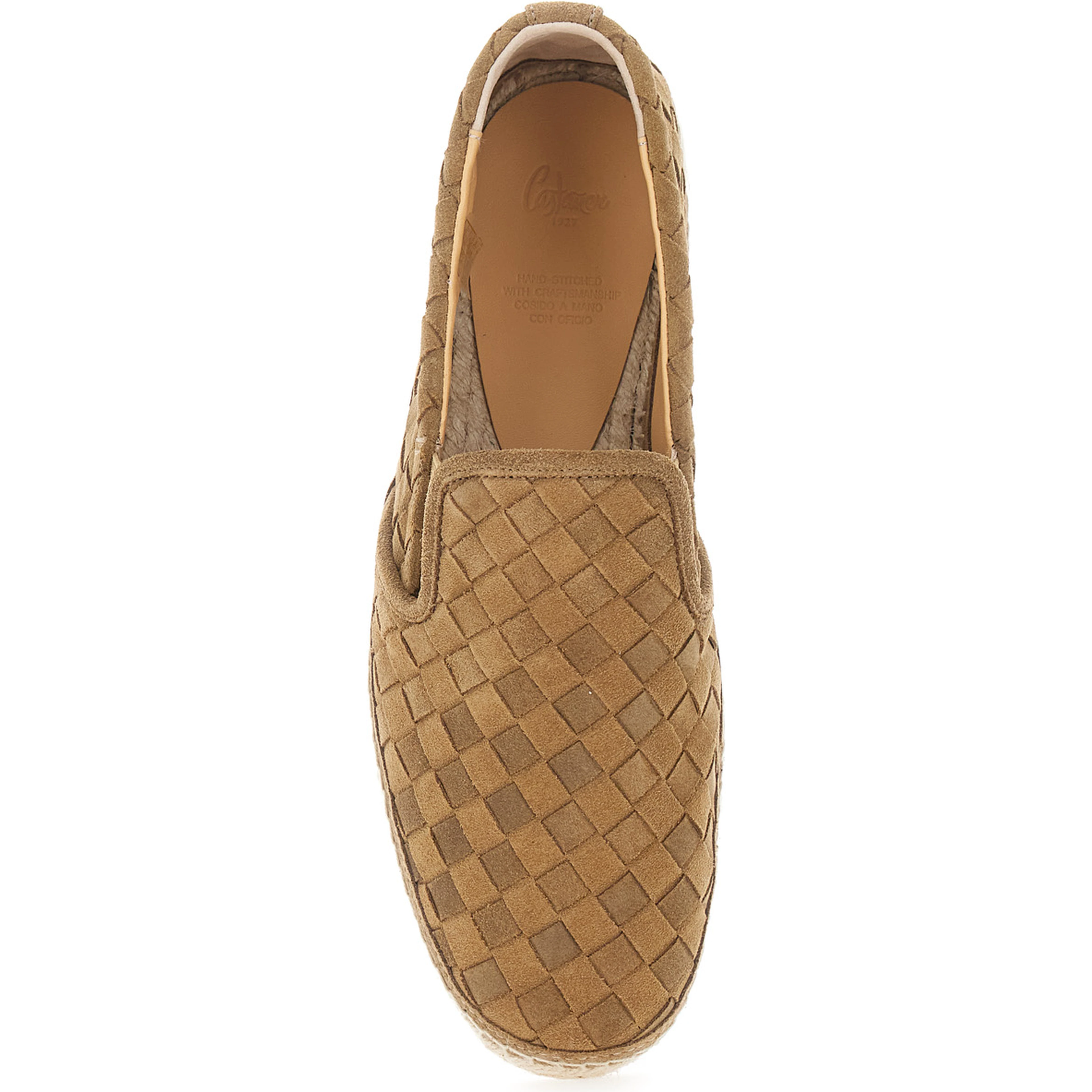 Java Brown Espadrilles with Pull-tab and Contrast Stitching in Suede for Men