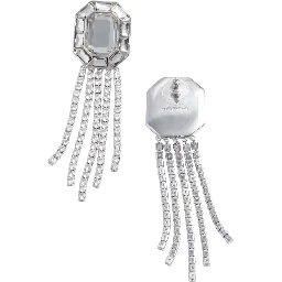 SILVER CRYSTAL DROPLET EARRINGS