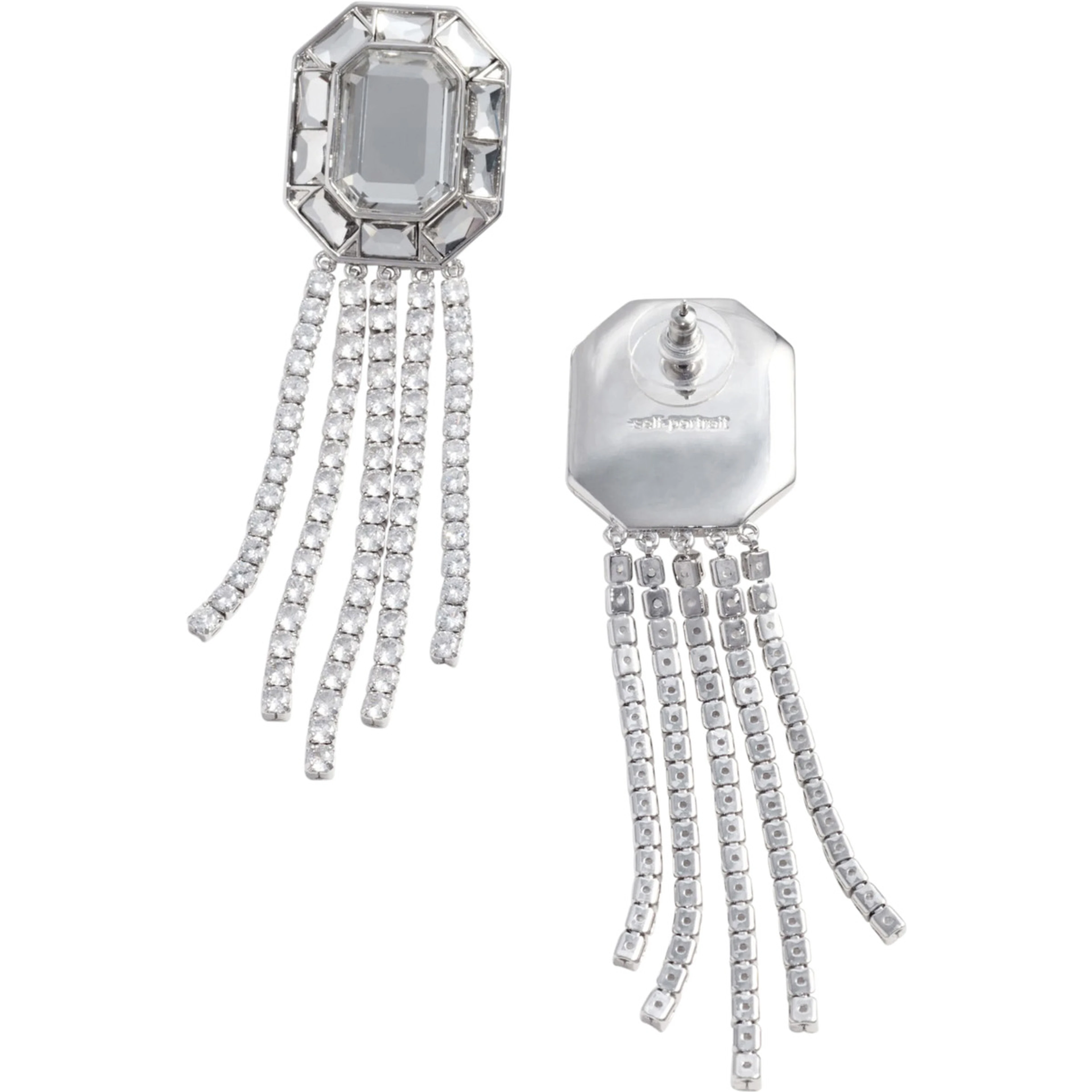 SILVER CRYSTAL DROPLET EARRINGS