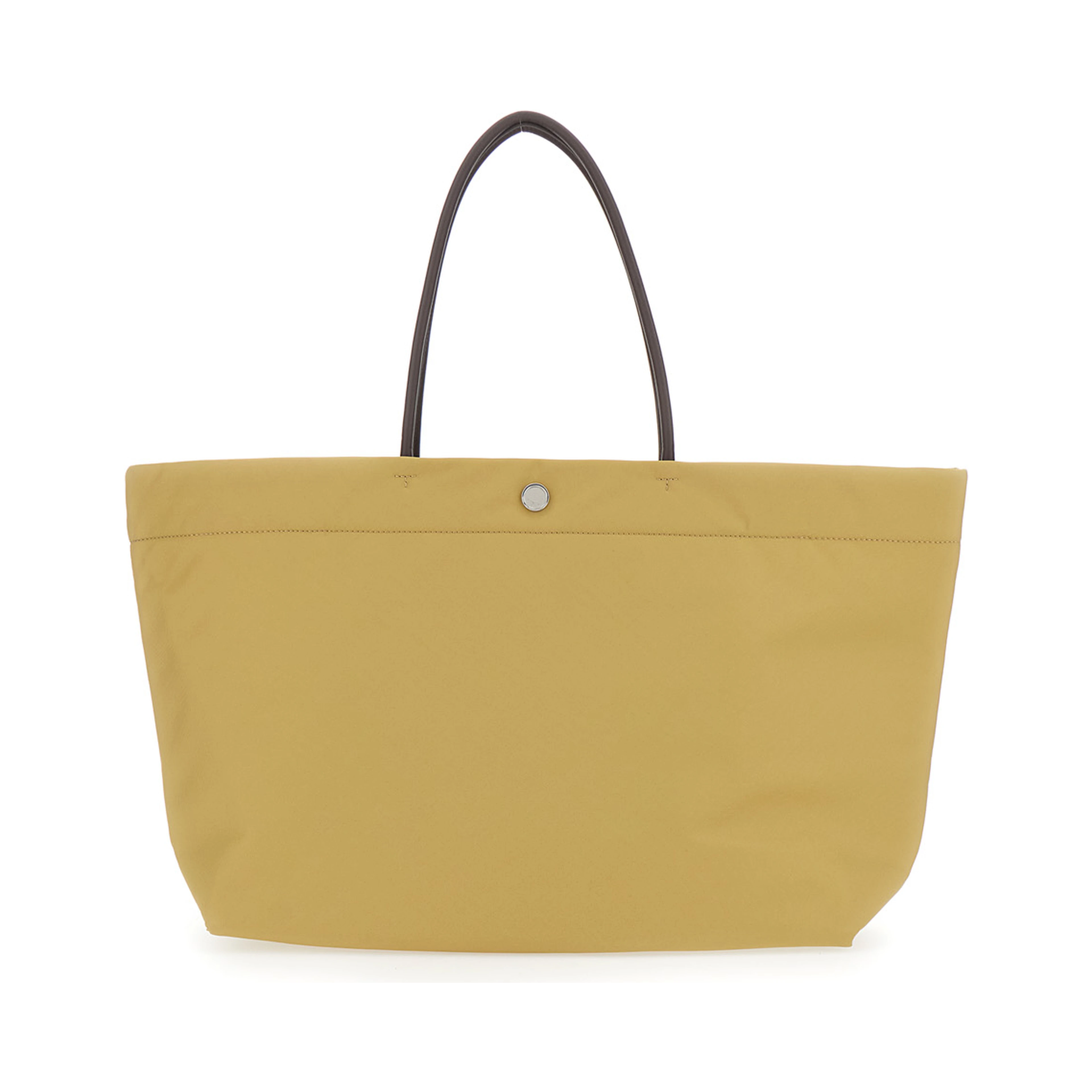 Ella Twist Yellow Tote bag with Two Top Handles and Logo on Front in Ecoleather Women