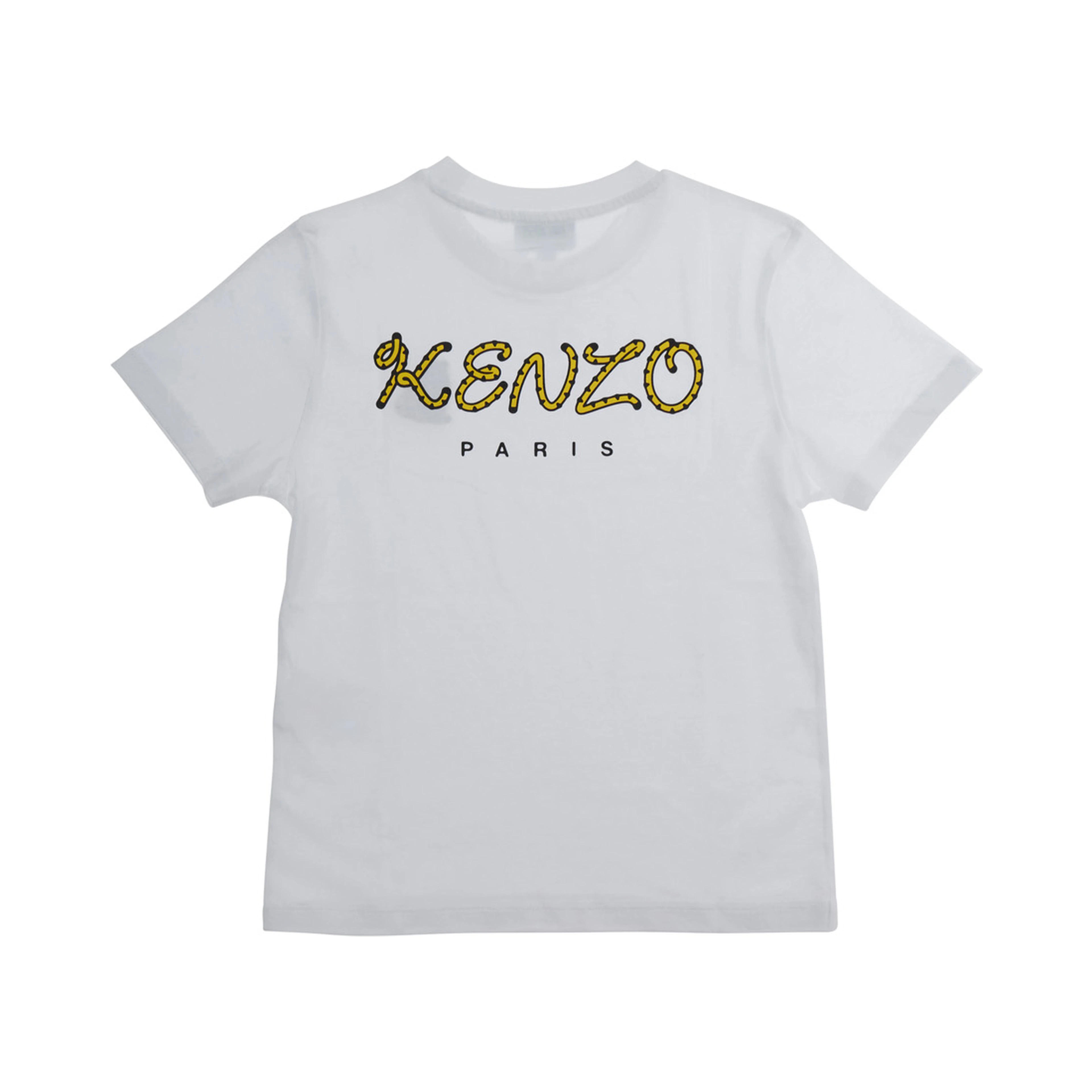 White T-Shirt with Embroidered Logo on Front and Lettering Logo on Back in Cotton Boy