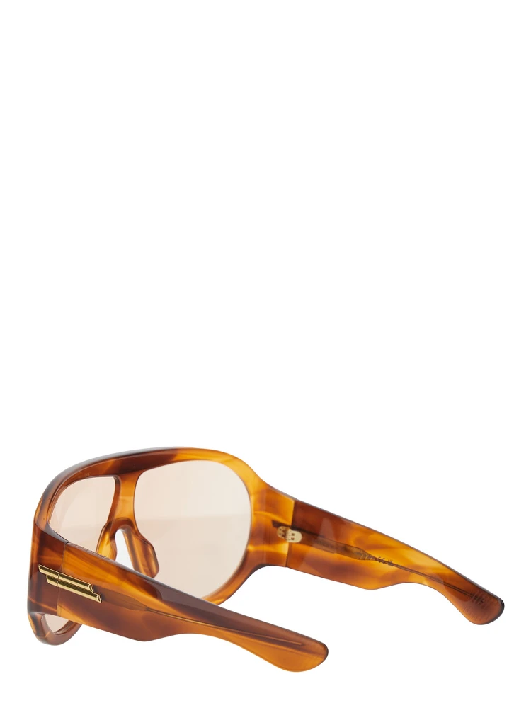 Shield Brown Sunglasses with geometric frame and side Logo in Acetate for Women alternative