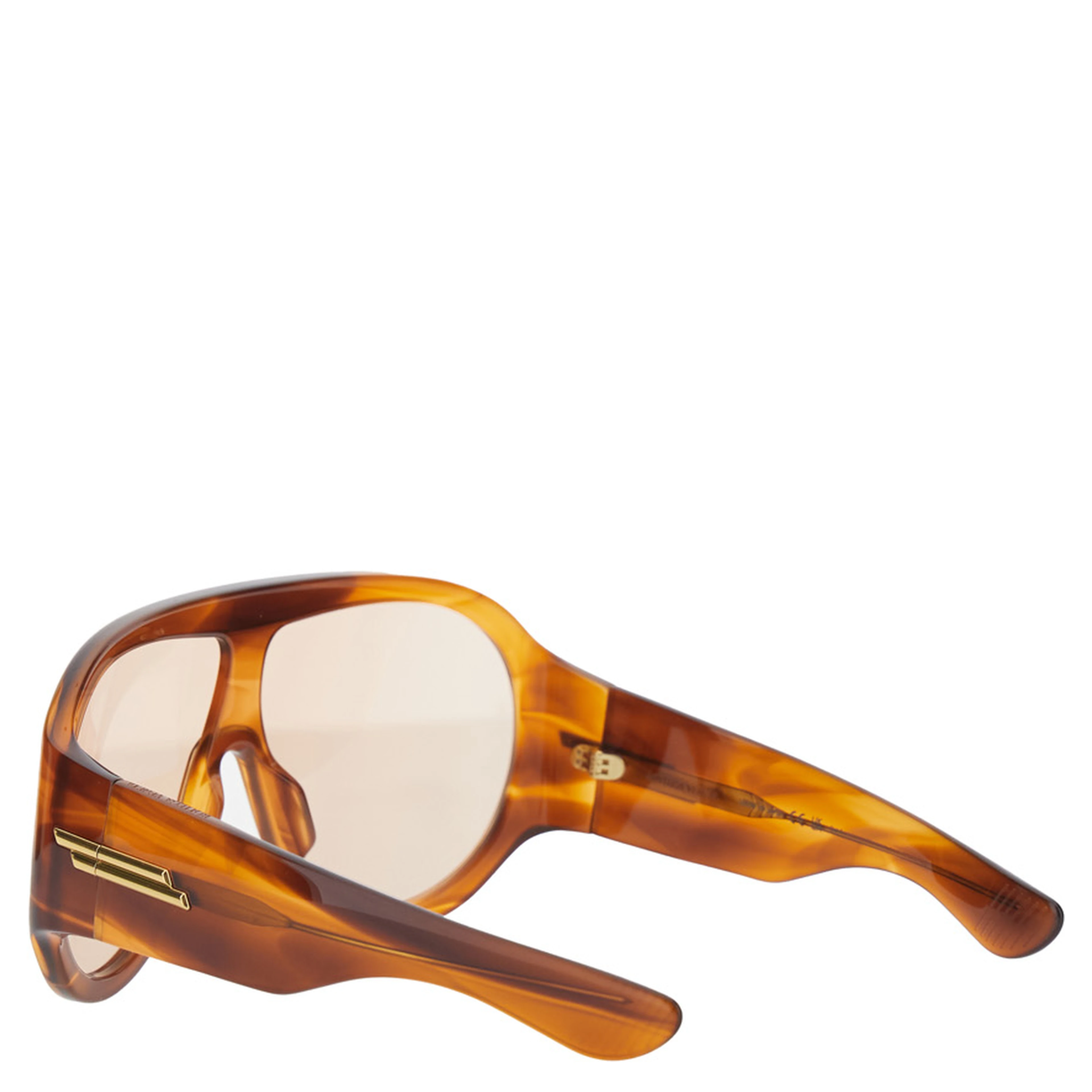 Shield Brown Sunglasses with geometric frame and side Logo in Acetate for Women