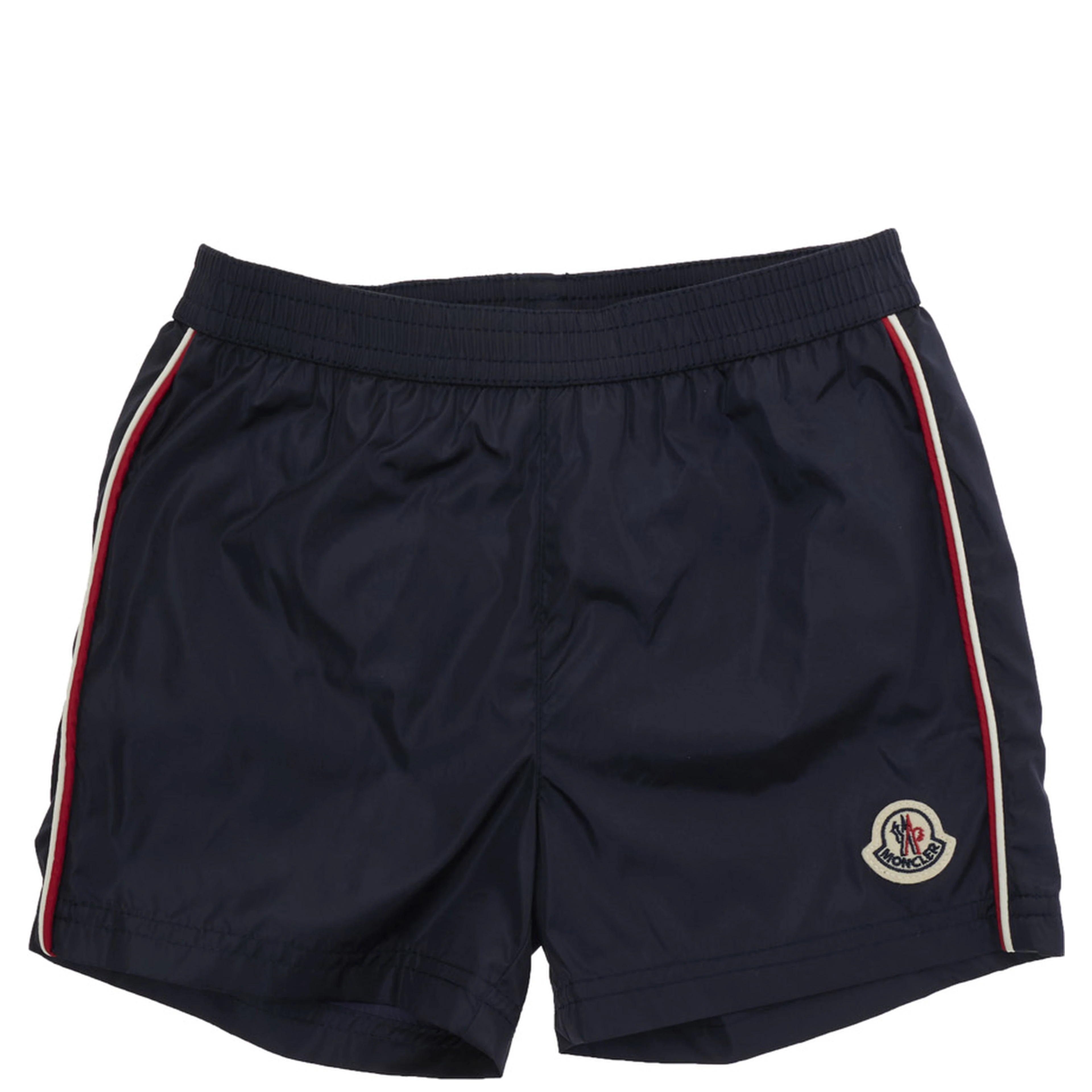 Blue Swim shorts with Patch Logo on the Front and Striped Detail on the Side in Tech Fabric Baby
