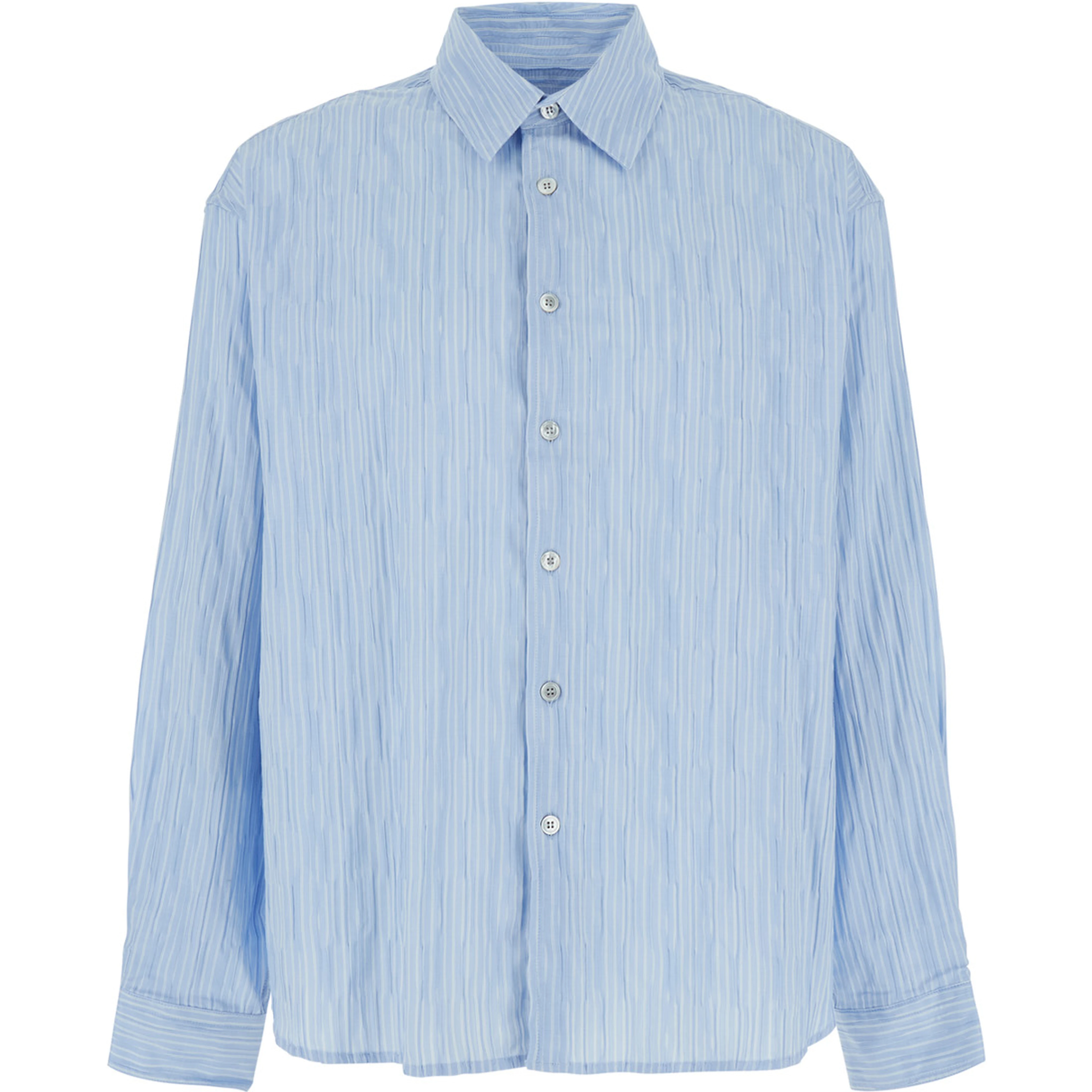 SEMI-OVERFIT WRINKLE STRIPE SHIRT