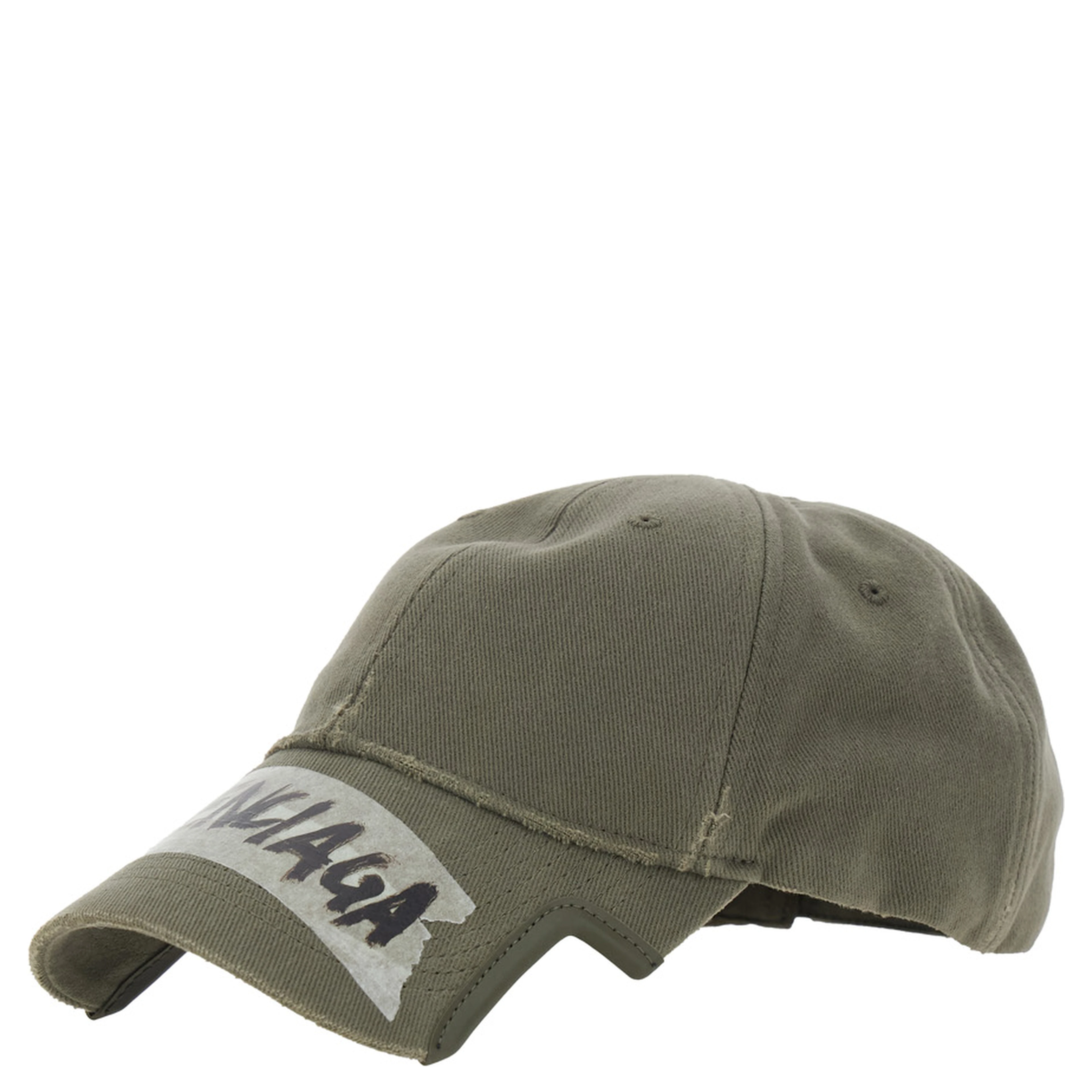 Green Baseball Cap with Maxi Logo Lettering on the Front in Cotton Man