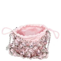 Handbag PINK CRYSTAL CHAINMAIL MINI BAG with rhinestone details - Tech Fabric - Pink - Women
