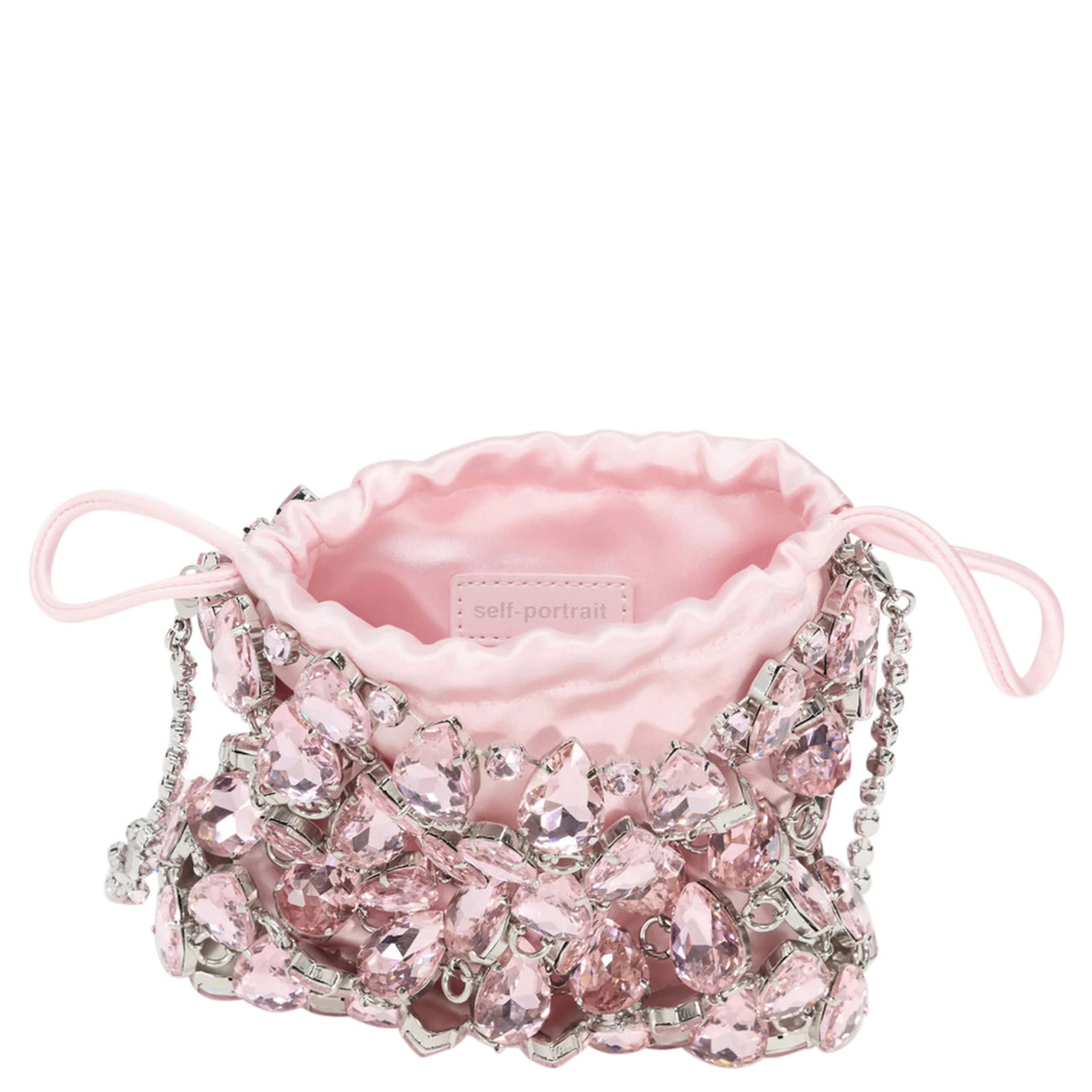 Handbag PINK CRYSTAL CHAINMAIL MINI BAG with rhinestone details - Tech Fabric - Pink - Women