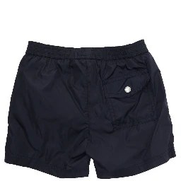 Blue Swim shorts with Patch Logo on the Front and Striped Detail on the Side in Tech Fabric Baby