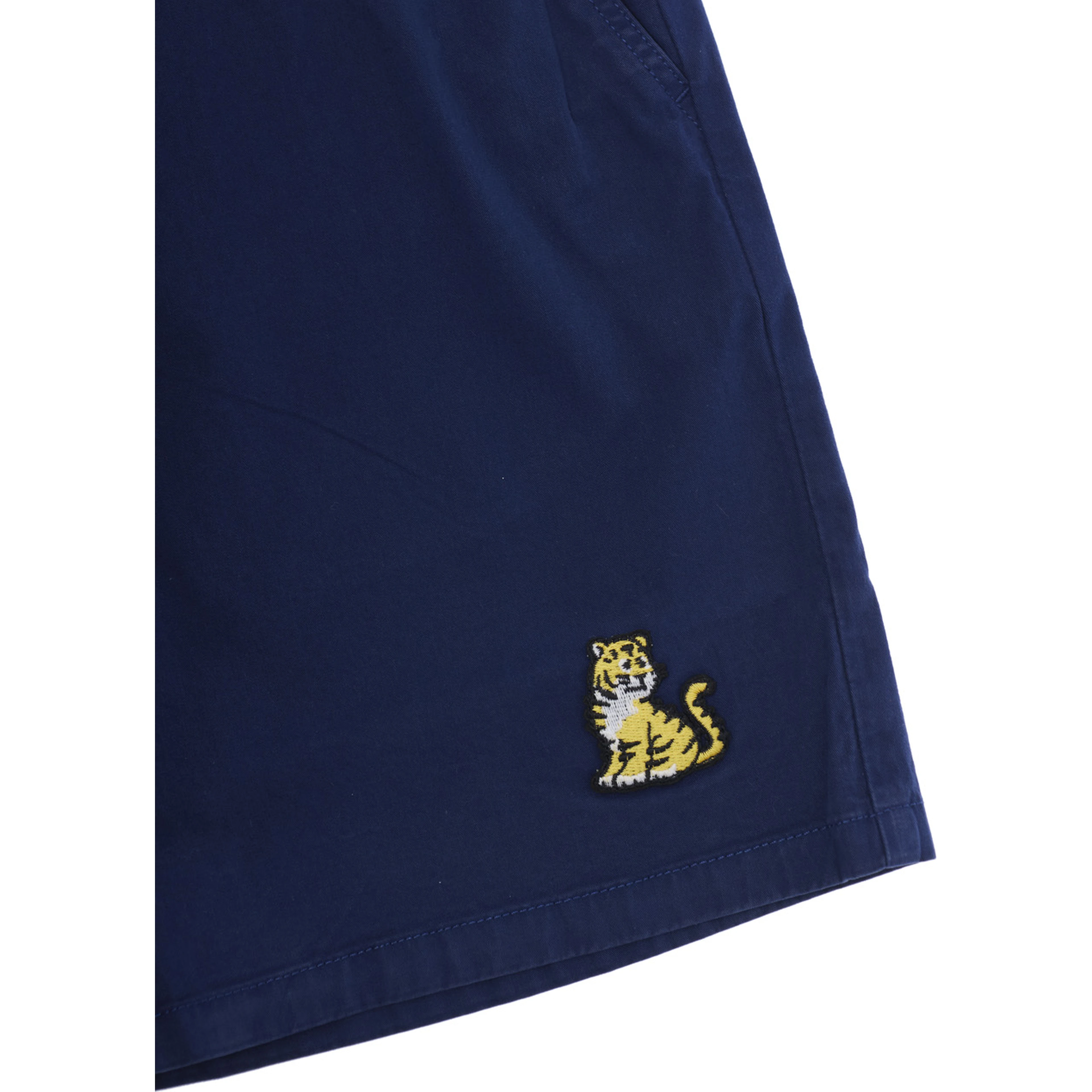 Blue Bermuda Shorts with Elastic Waist and Logo on Front in cotton Boy