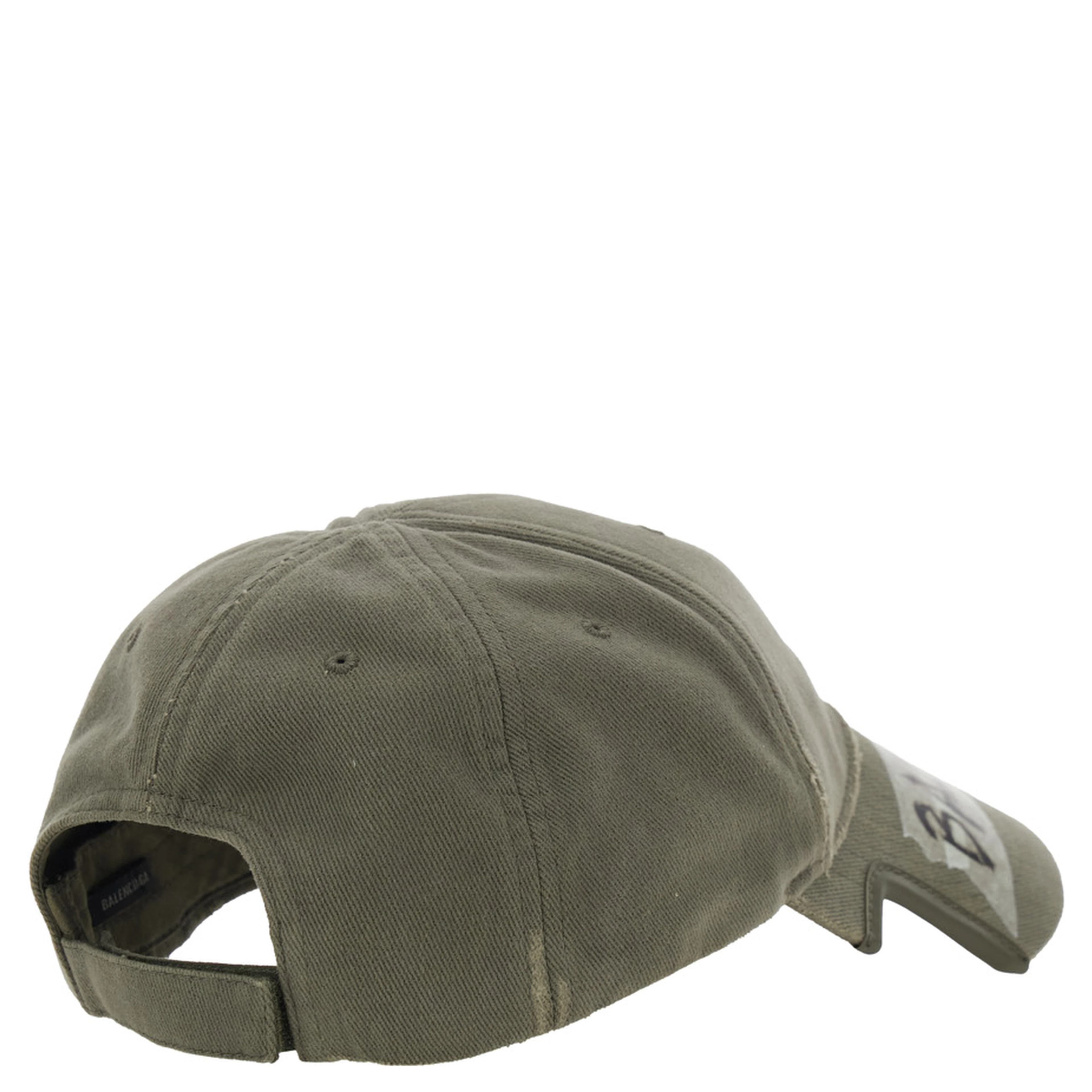 Green Baseball Cap with Maxi Logo Lettering on the Front in Cotton Man