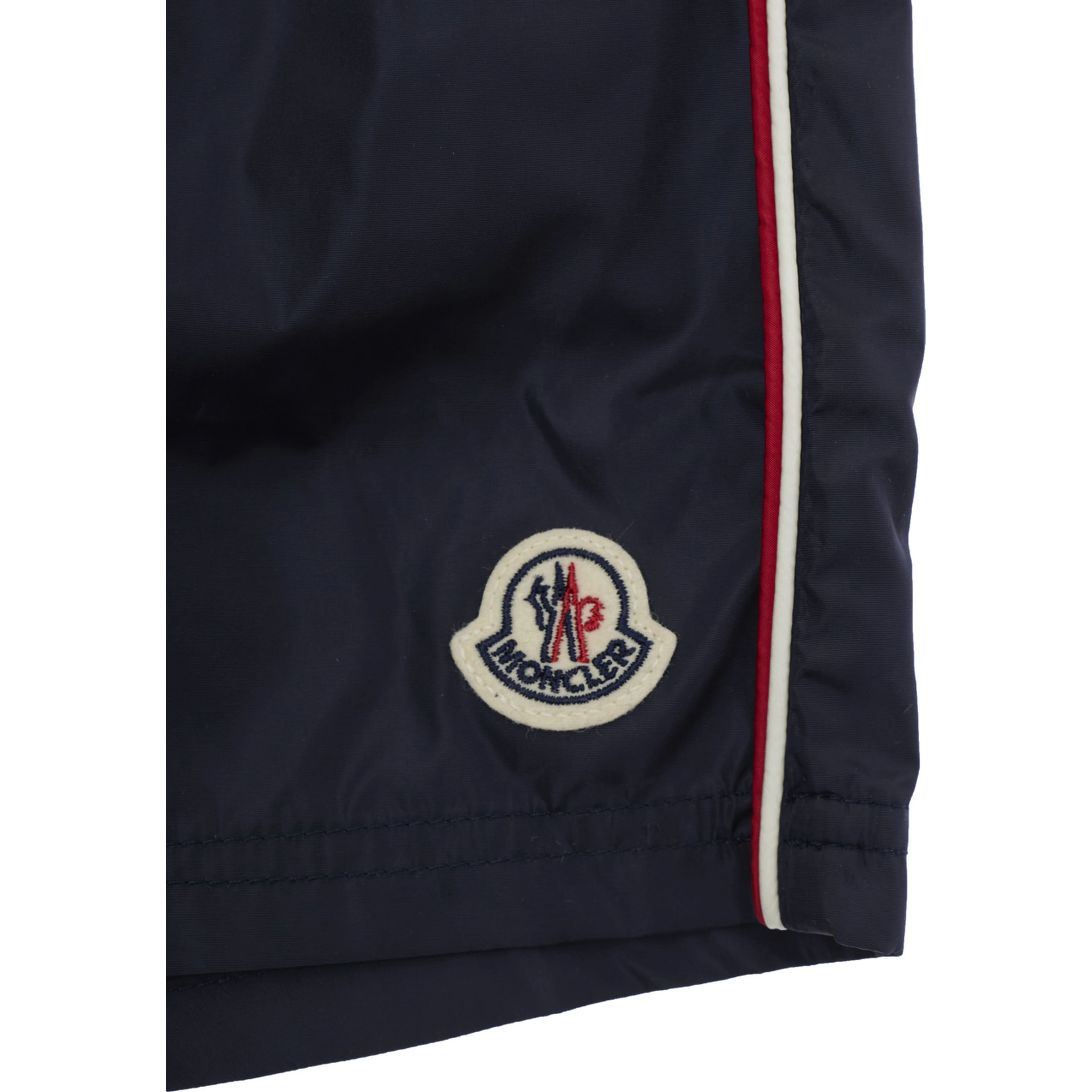 Blue Swim shorts with Patch Logo on the Front and Striped Detail on the Side in Tech Fabric Baby