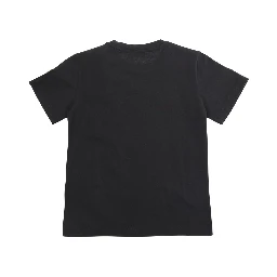 Black T-shirt with Logo Print in Cotton Boy