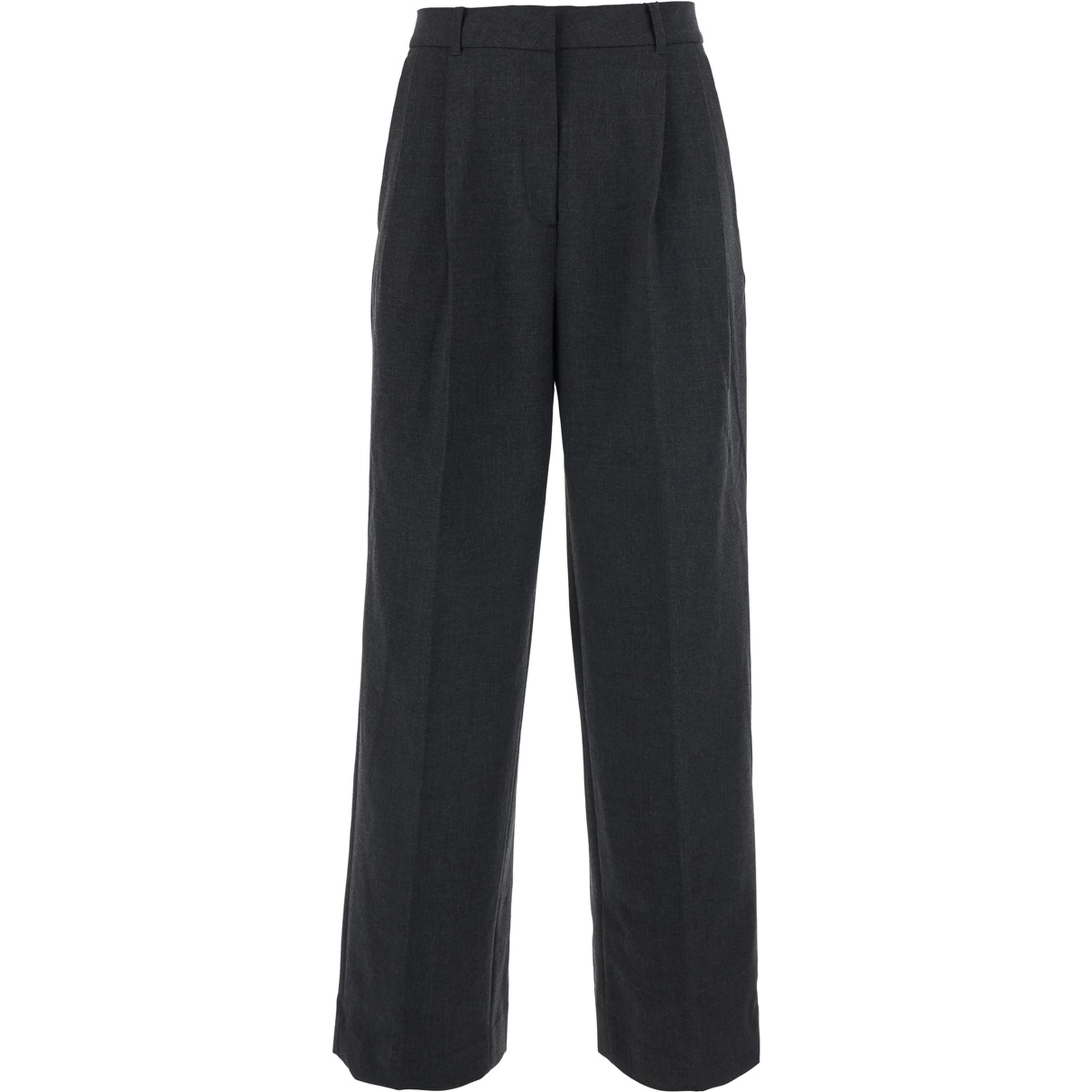 DOUBLE PLEATED WIDE SLACKS with pockets and gray hems men
