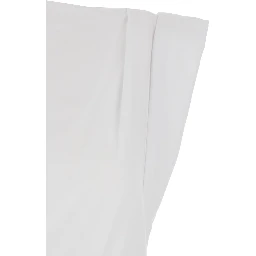 Maisan White T-Shirt with Asymmetrical Design and Logo Embroidery on the Back in Cotton for Women