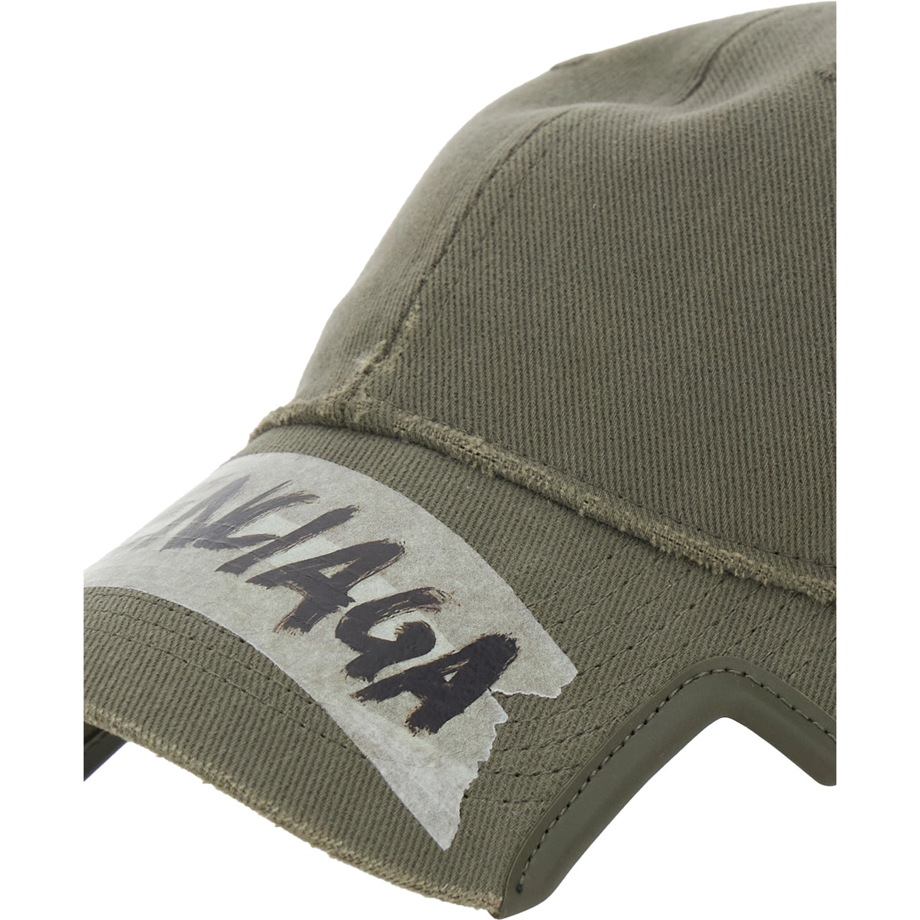 Green Baseball Cap with Maxi Logo Lettering on the Front in Cotton Man