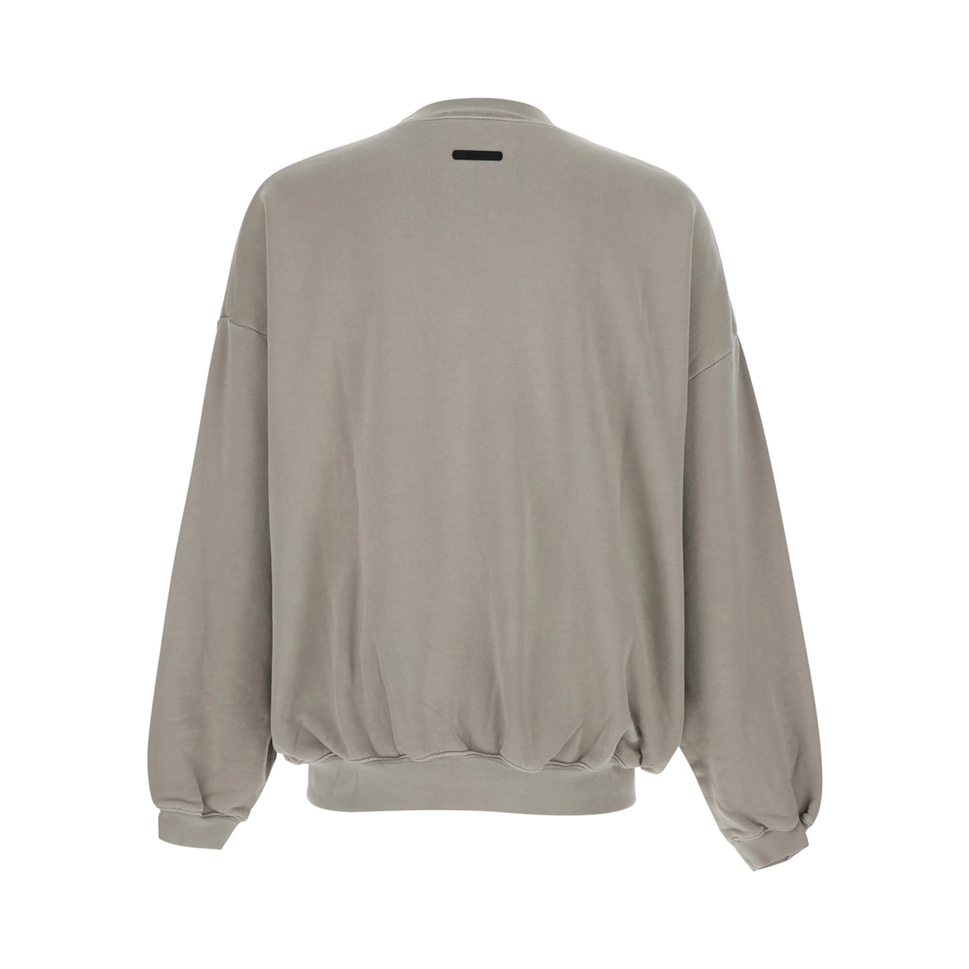 Gray Crewneck Sweatshirt with Dropped Shoulders and Maxi Logo Print on the Front in Cotton for Men