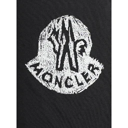 Black T-shirt with Logo Print in Cotton Boy