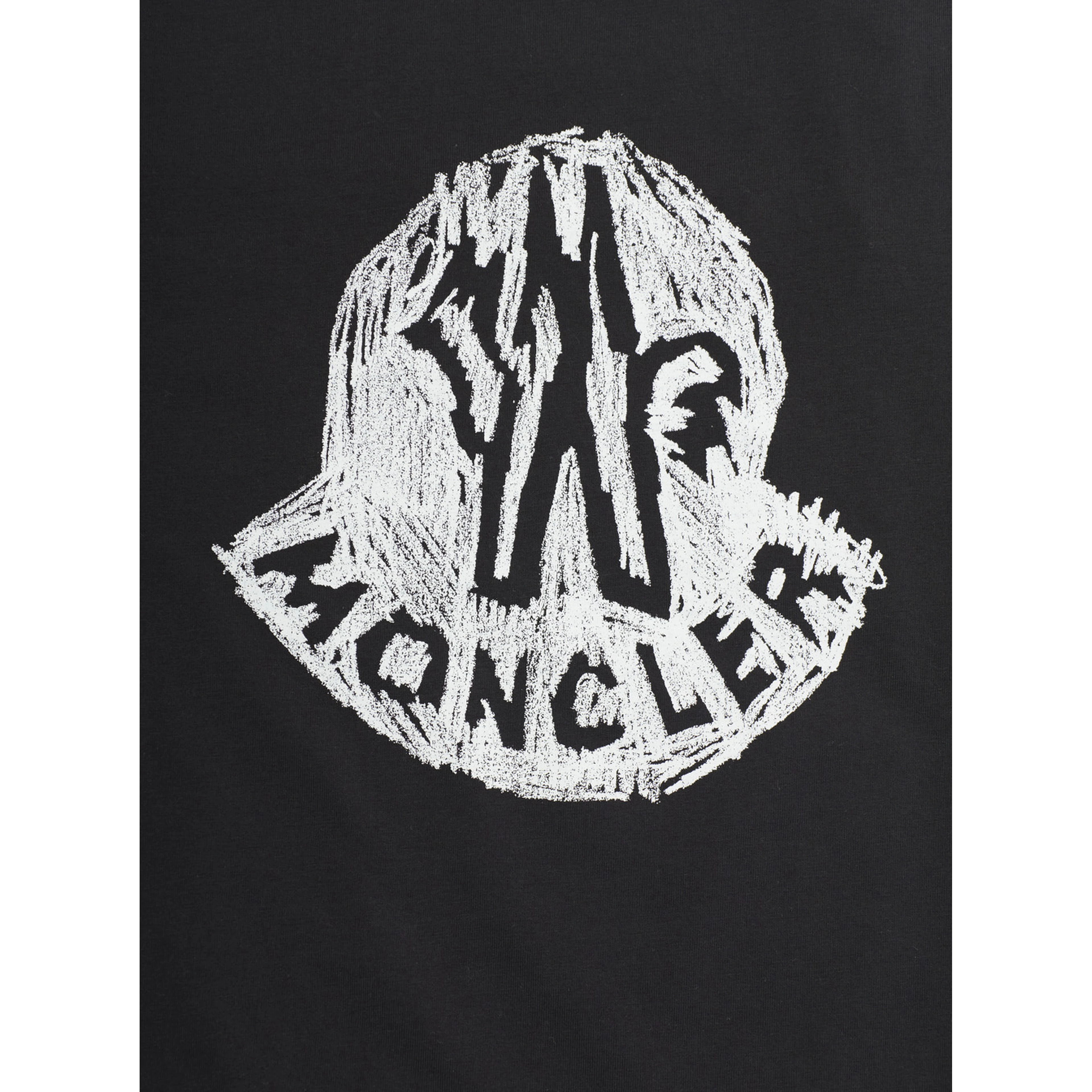 Black T-shirt with Logo Print in Cotton Boy