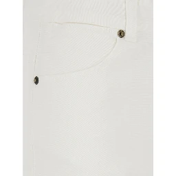 White Palazzo Jeans with Wide Leg and Logo Patch on the Rear in Denim Woman