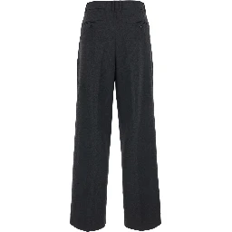 DOUBLE PLEATED WIDE SLACKS with pockets and gray hems men