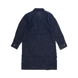 Blue Dress with classic collar and logo lettering on the front in denim Girl