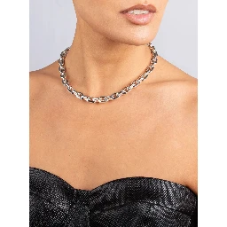 Lace Cindy Silver-colored necklace with Chain Design and Claw Clasp Closure on the Back in Metal for Women