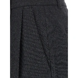 DOUBLE PLEATED WIDE SLACKS with pockets and gray hems men