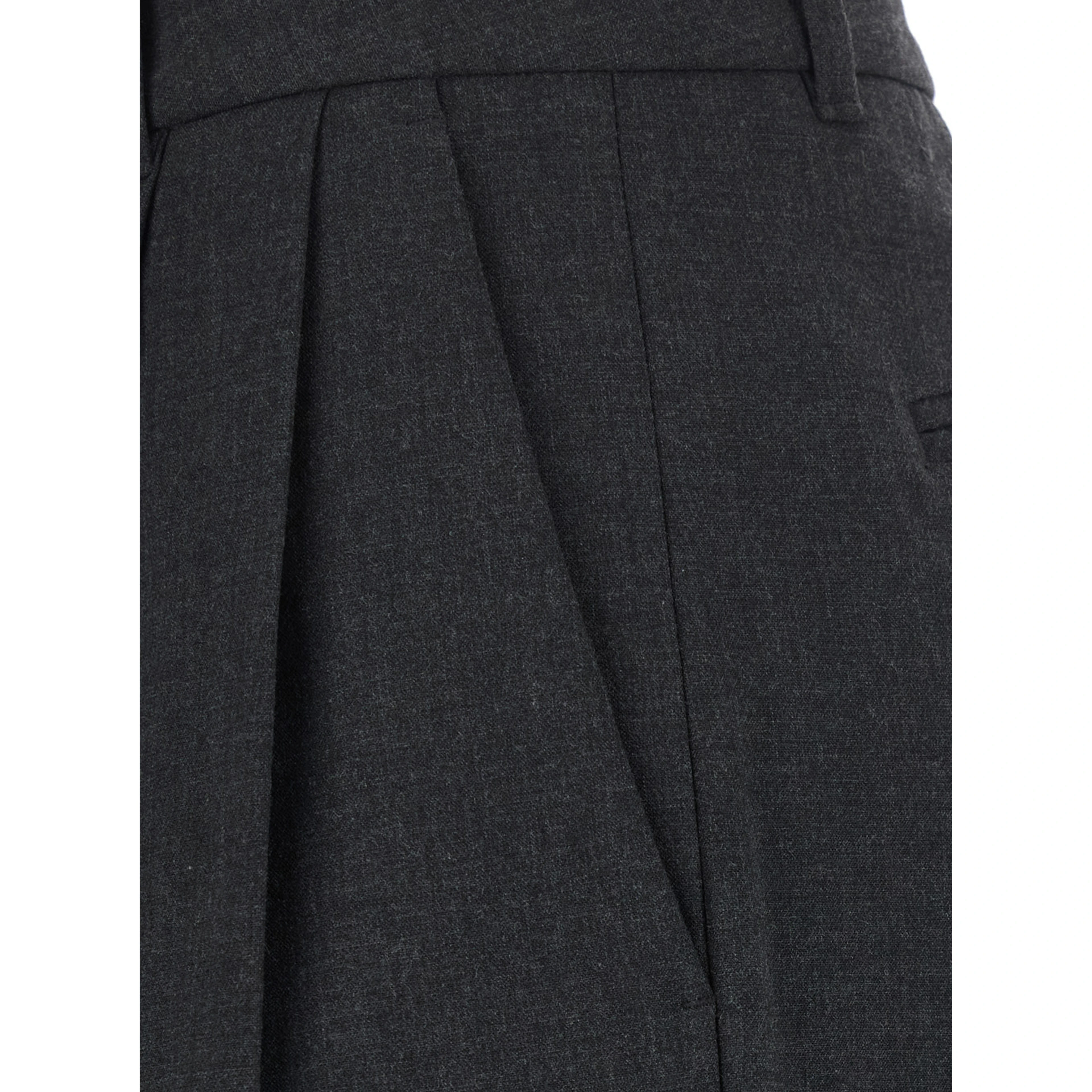DOUBLE PLEATED WIDE SLACKS with pockets and gray hems men