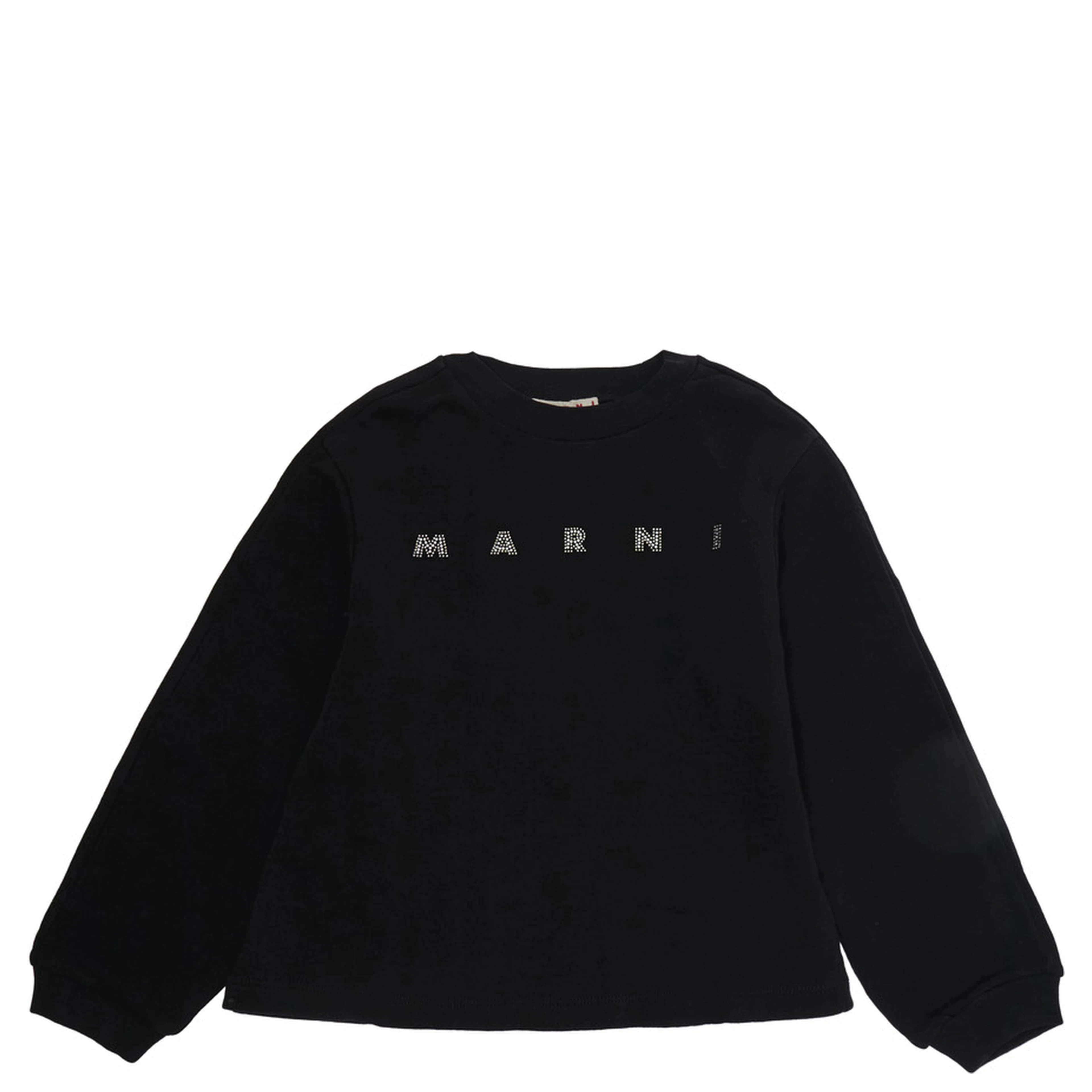 Black Crewneck Sweatshirt with Logo lettering on the Front in Cotton Girl