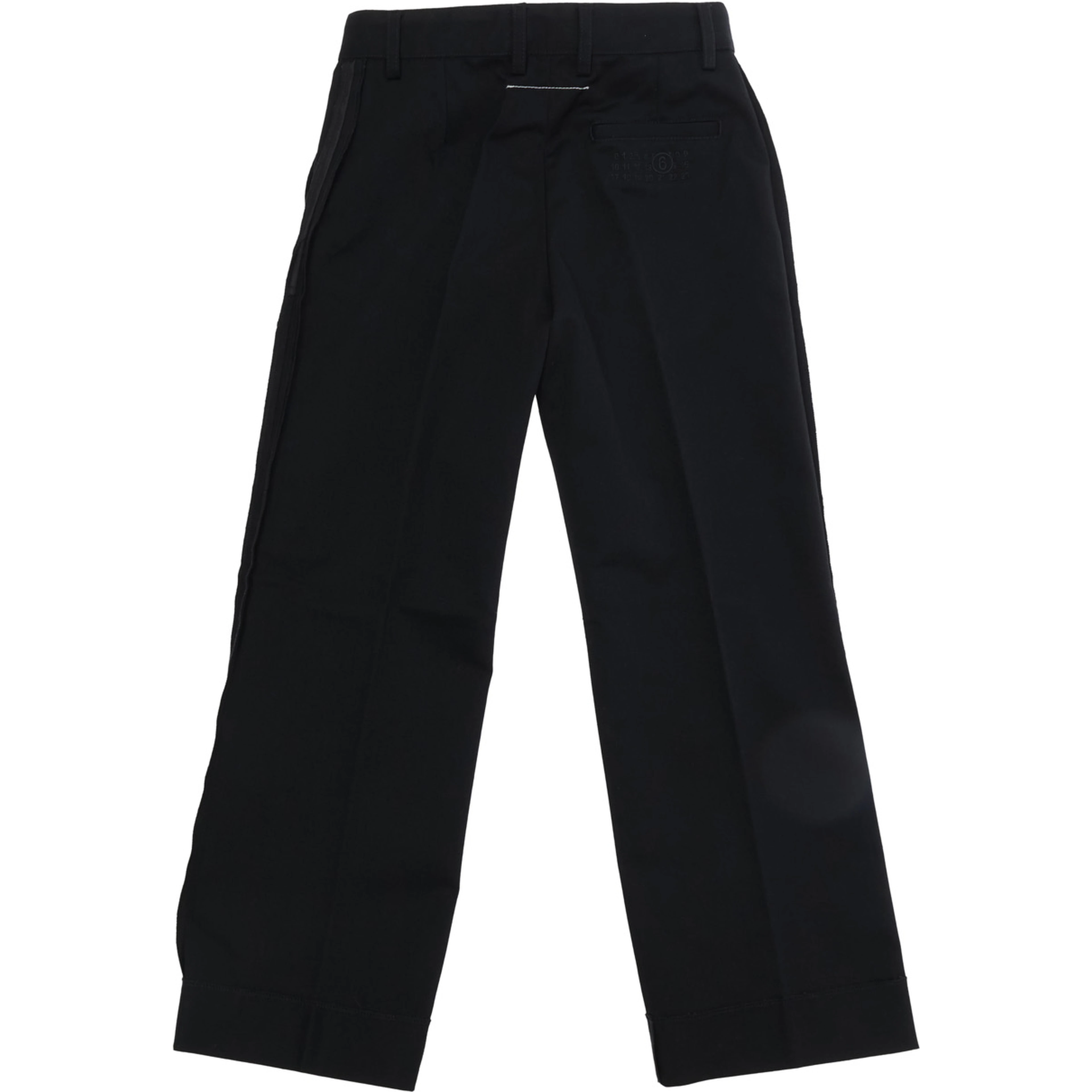 Black Pants with Belt Loops and Logo Patch on the Back in Cotton Blend Boy
