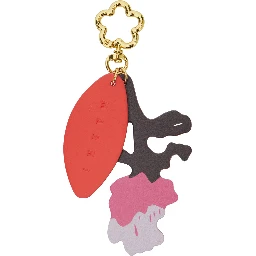 Multicolor Key ring with logo plaque and charm in tech fabric  for girls