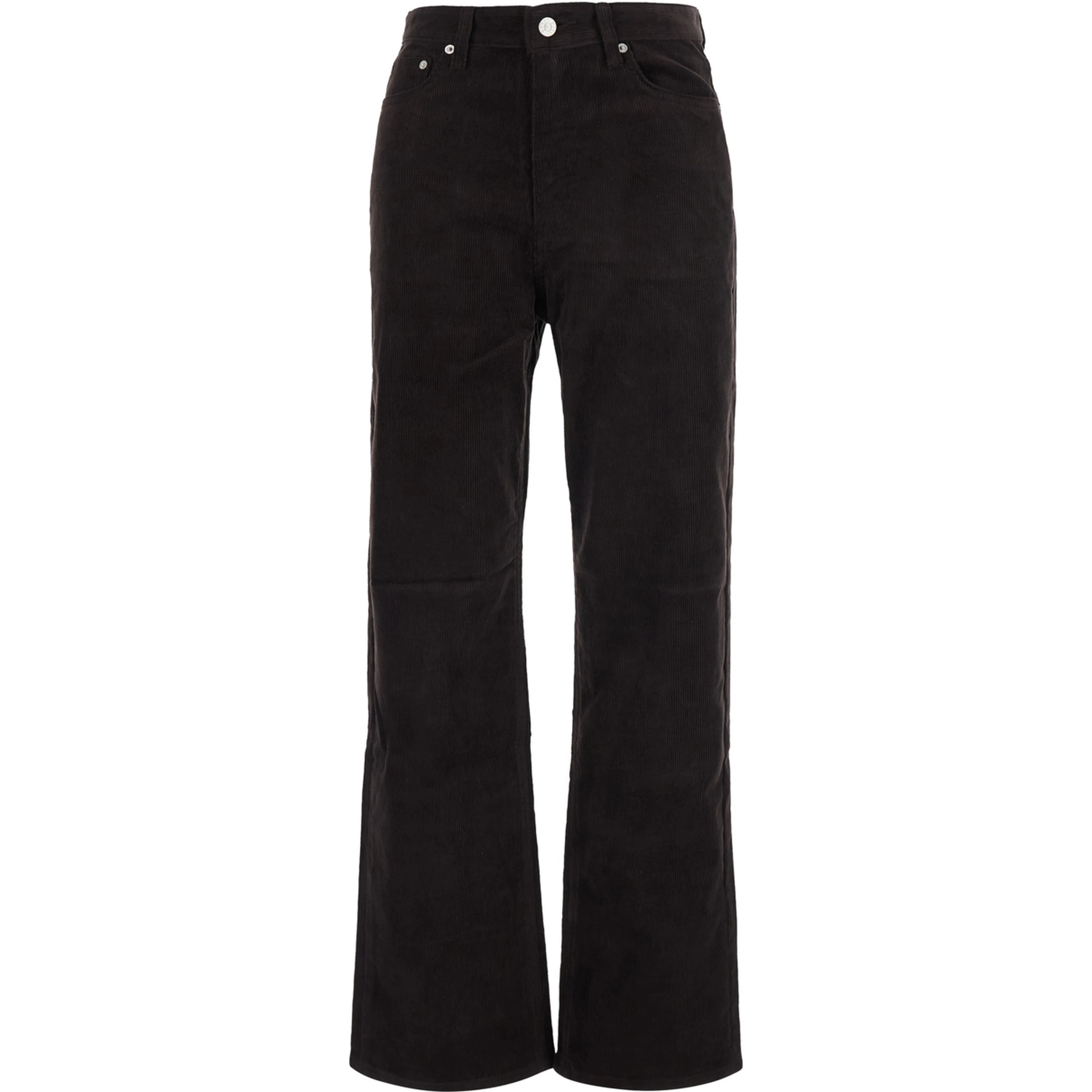ESSENTIAL STRAIGHT CORDUROY JEANS with high waist and cotton fabric in brown for men