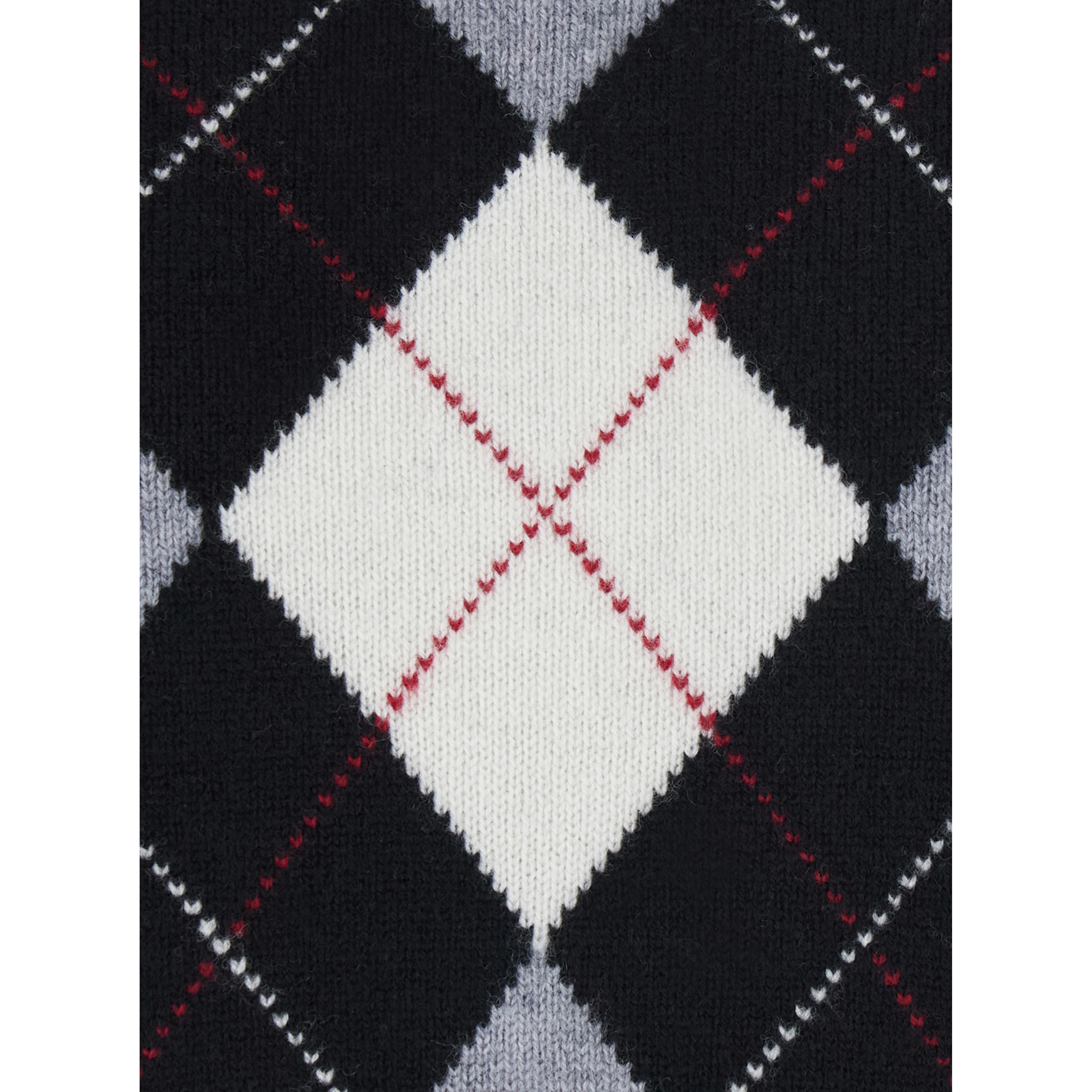 UNISEX ARGYLE CREW NECK SWEATER with round collar, 100% wool, black color, unisex