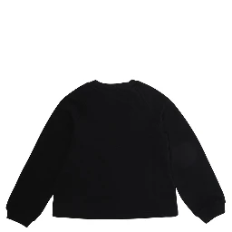 Black Crewneck Sweatshirt with Logo lettering on the Front in Cotton Girl