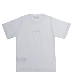 White Crew neck T-shirt with logo lettering on the front in cotton boy