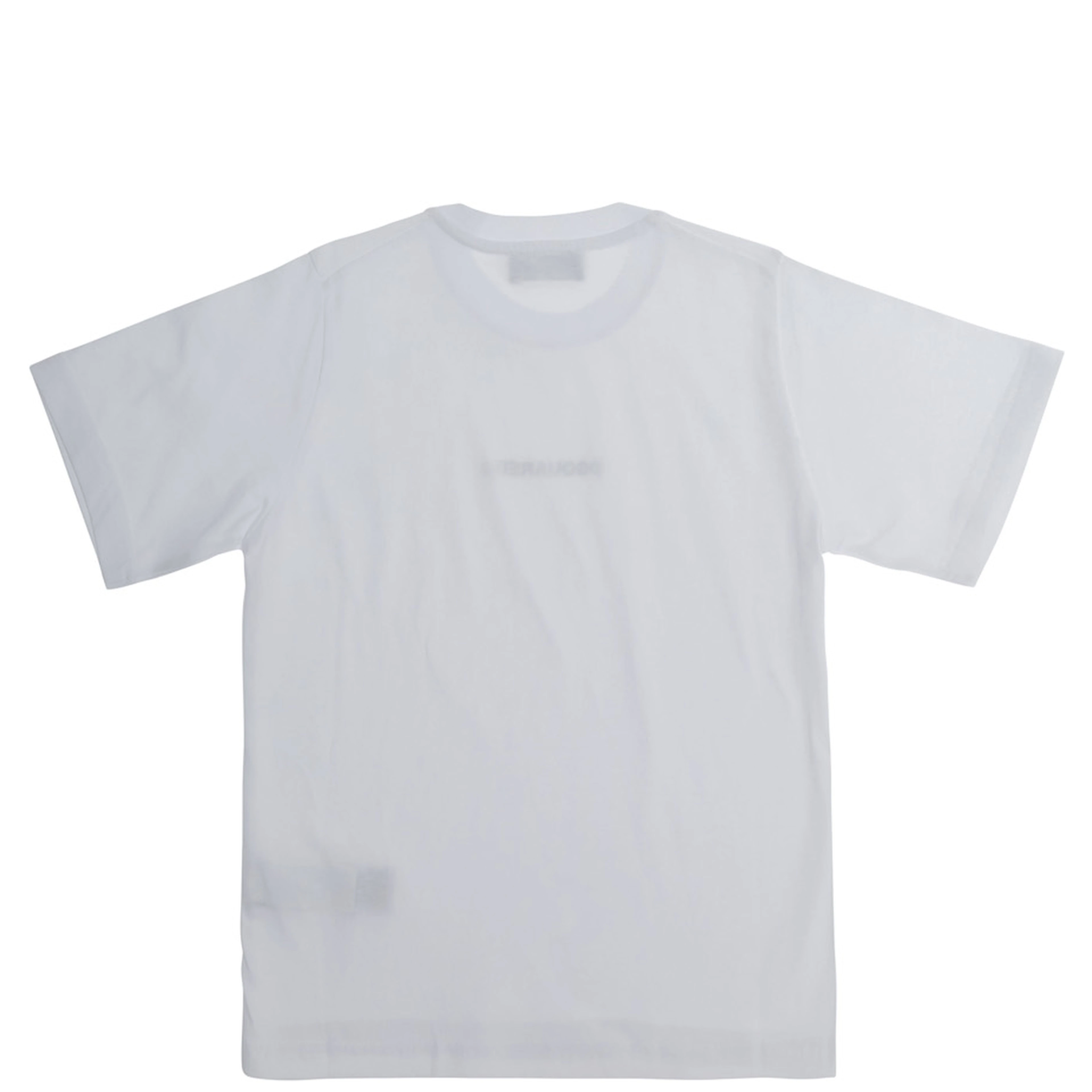 White Crew neck T-shirt with logo lettering on the front in cotton boy