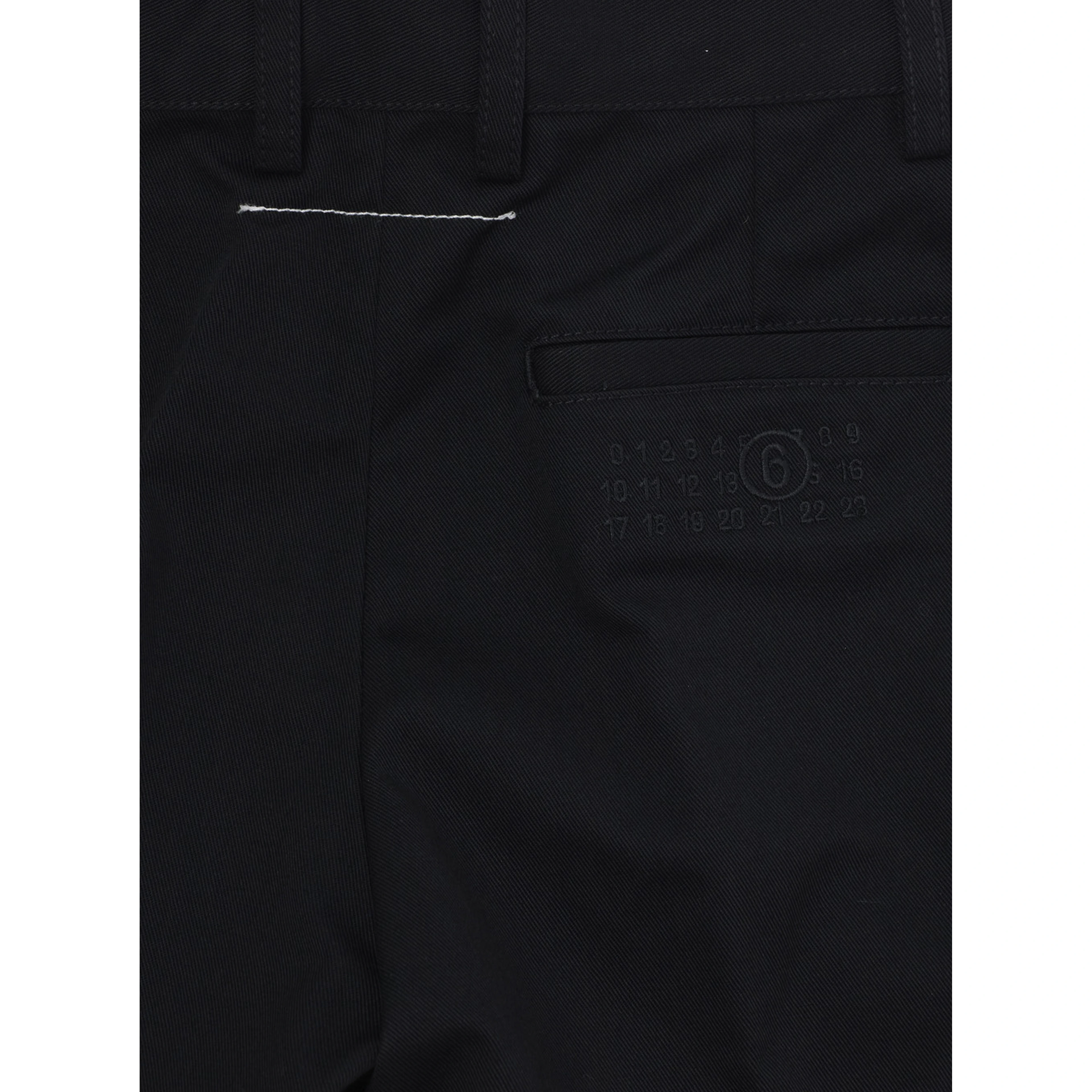 Black Pants with Belt Loops and Logo Patch on the Back in Cotton Blend Boy