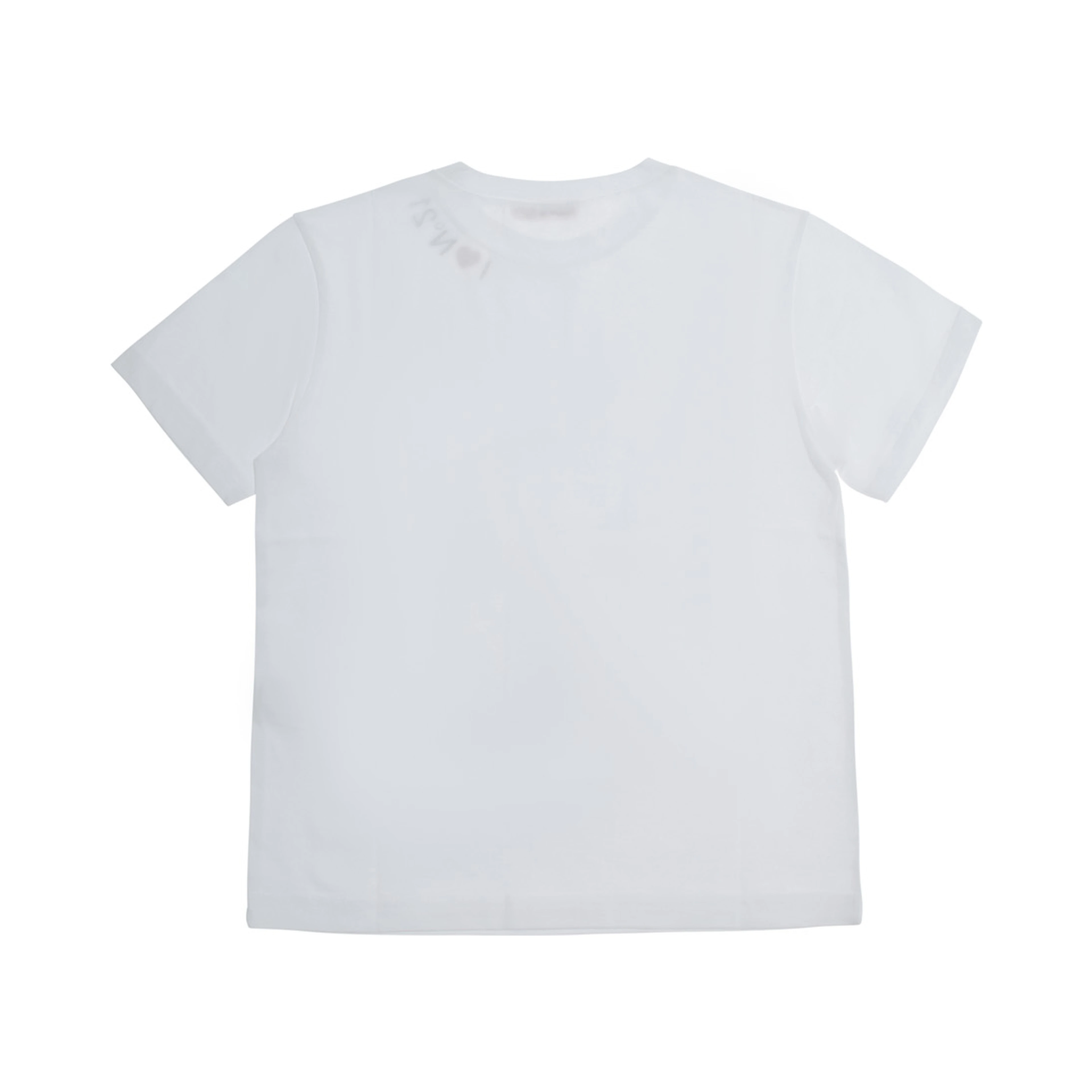 White Round neck T-shirt with logo on the front in Cotton Girl