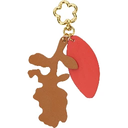 Multicolor Key ring with logo plaque and charm in tech fabric  for girls