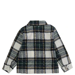 green shirt with plaid design in cotton Baby