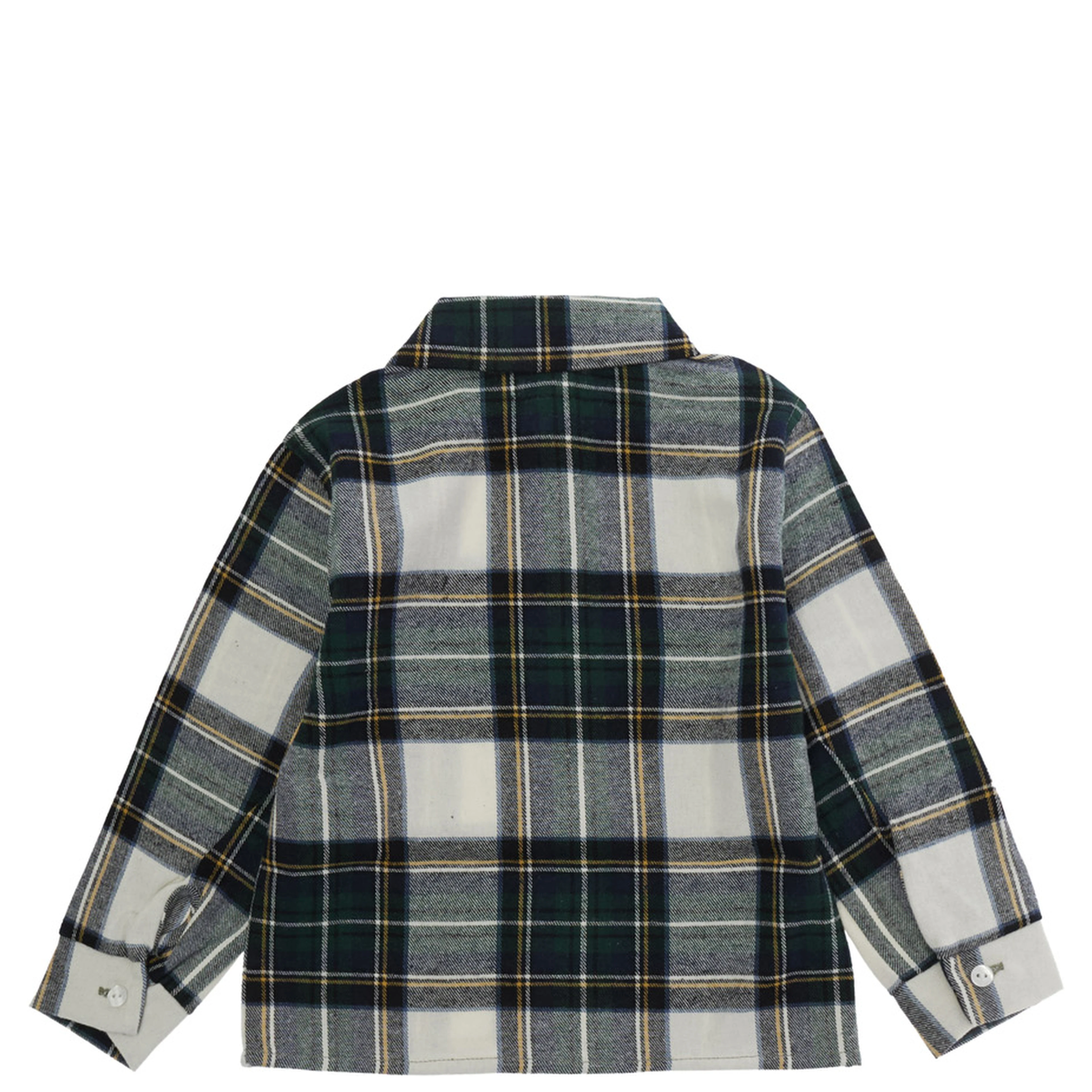 green shirt with plaid design in cotton Baby