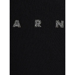 Black Crewneck Sweatshirt with Logo lettering on the Front in Cotton Girl