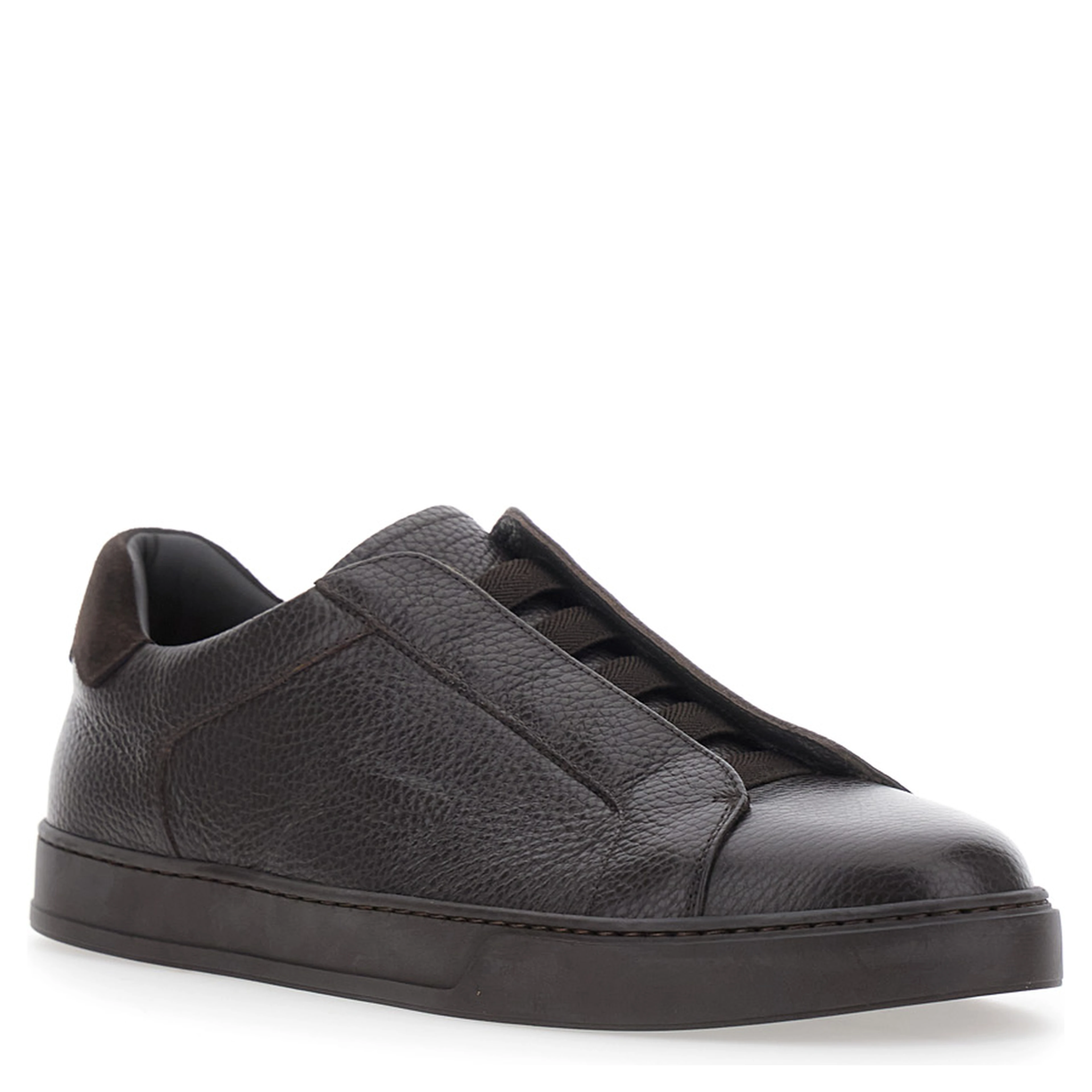 Spencer Brown Low Top Sneakers with slip-on design in leather for men