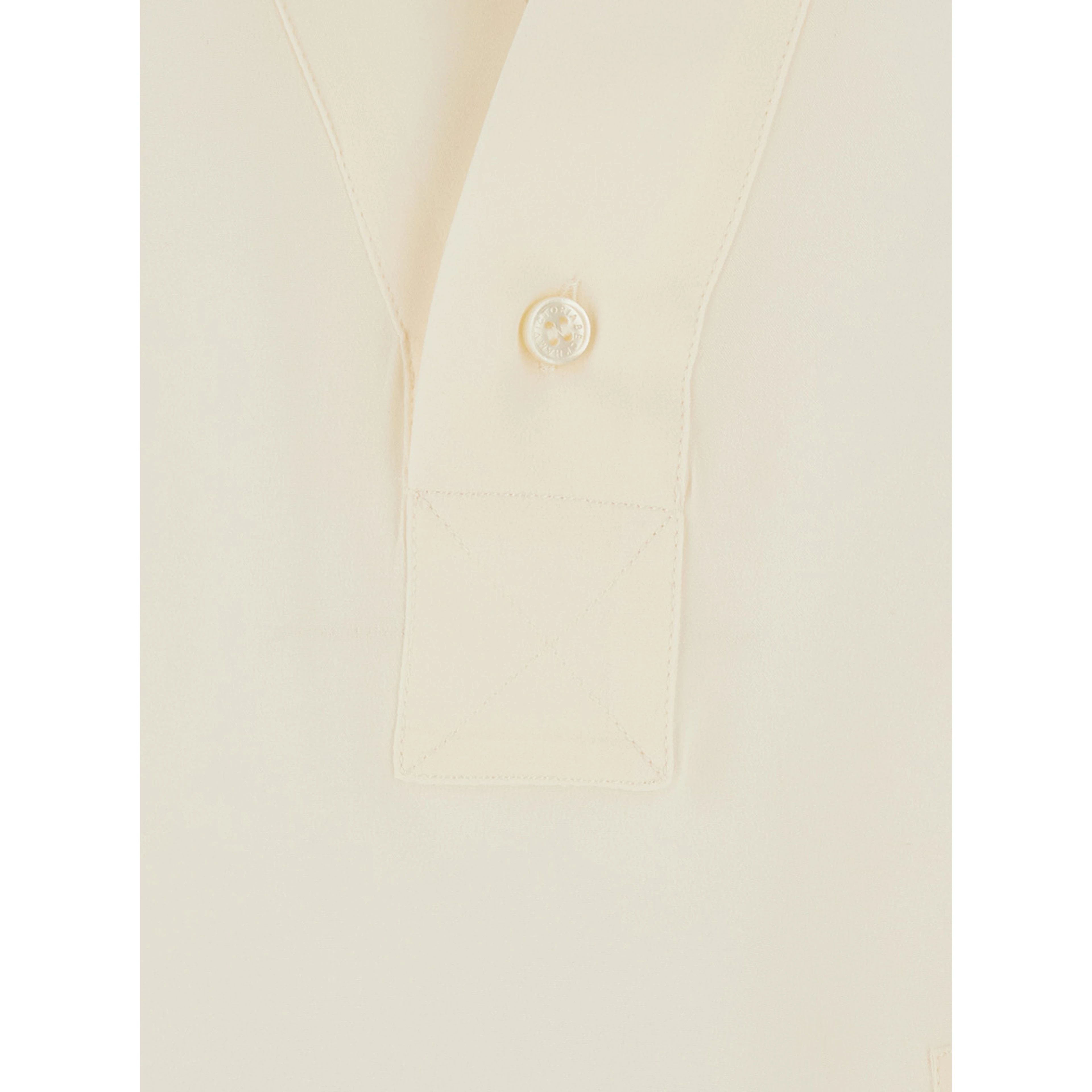 white Blouse with V-neck and long sleeves in silk for women