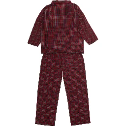 Red Unisex Scottish Pajamas with Cotton and Polyester, Red, Unisex