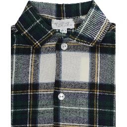 green shirt with plaid design in cotton Baby