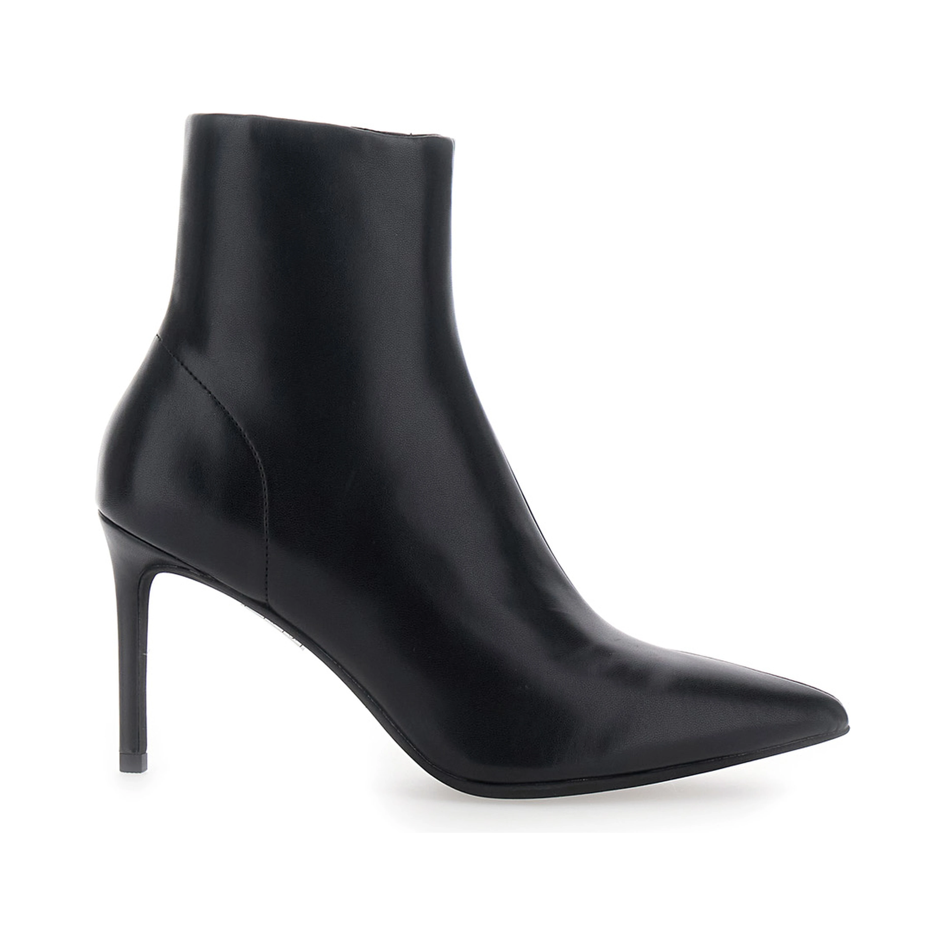 Nixie Black Ankle Boots with Stiletto Heel in Leather for Women