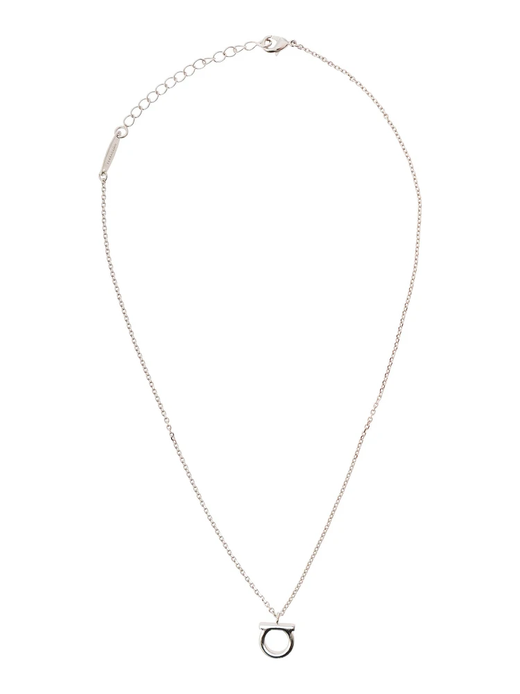 Necklace with Gancini Charm in Silver-Colored Brass for Women