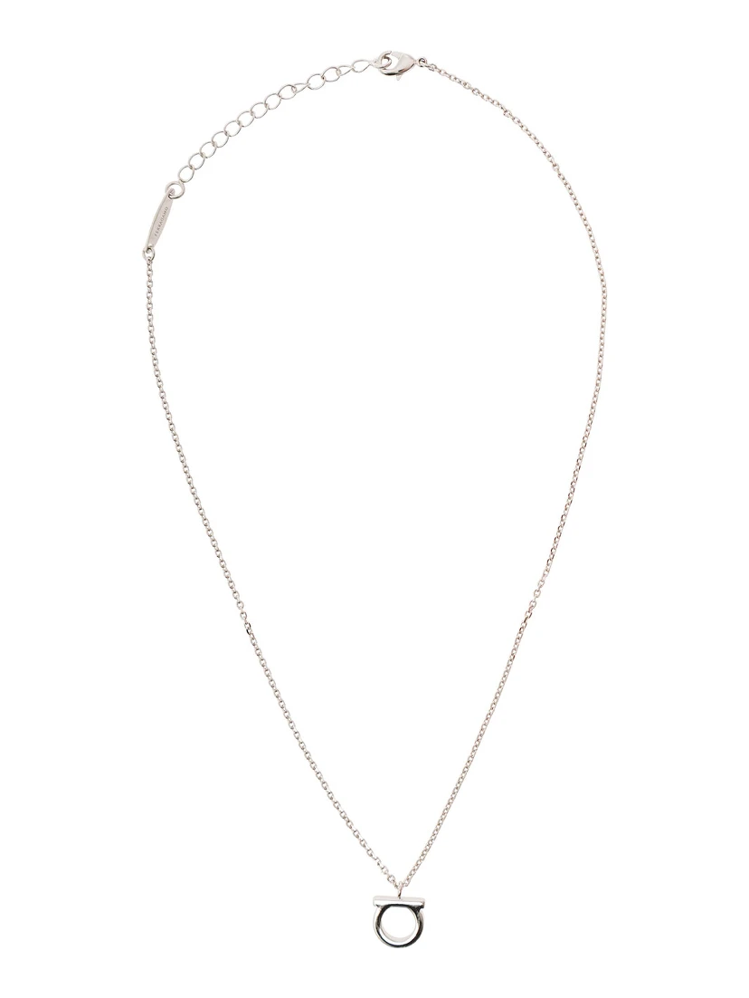 Necklace with Gancini Charm in Silver-Colored Brass for Women